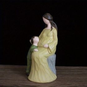 1pc Mother And Child Statue Ornaments; Home Desktop Decorations Mother's Day Gifts