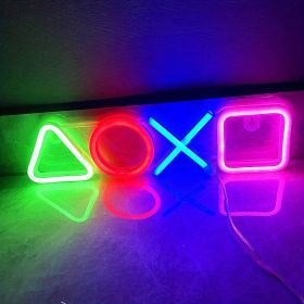 1pc PS Game Symbol Shape Neon Sign, PS Game Chart Lamp Battery/USB Power Supply, Used For Table And Wall Decoration Lights