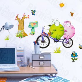 Bicycling 2 - Large Wall Decals Stickers Appliques Home Decor
