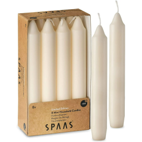 SPAAS Straight Candle Sticks - Pack of 8 6" Long Ivory Candles | 5 Hour Long Burning Unscented Candles for Emergency Candles, Chime Candles