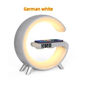 New Intelligent G Shaped LED Lamp Bluetooth Speake Wireless Charger Atmosphere Lamp App Control For Bedroom Home Decor (Option: Germania White-EU)