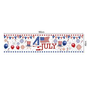 1pc 180*40cm Happy 4th of July Banner Outdoor Independence Day Flag National Day Yard Sign Decorations American Party Supplies (Color: ID05 1pc)