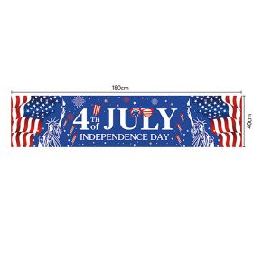 1pc 180*40cm Happy 4th of July Banner Outdoor Independence Day Flag National Day Yard Sign Decorations American Party Supplies (Color: ID03 1pc)
