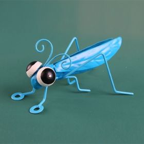 1pc Creative Iron Insect Yard Decoration Ornament (Color: Blue)