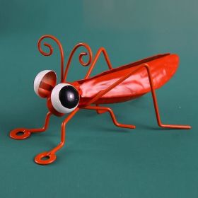 1pc Creative Iron Insect Yard Decoration Ornament (Color: Red)