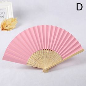 1pc Folding Fan Handheld Fans Chinese Paper Classical Hanfu Fan Solid Color Hand Fan Home Decoration Fan Chinese Fan Hand Folding Fans (Style: 4)