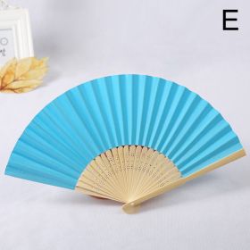 1pc Folding Fan Handheld Fans Chinese Paper Classical Hanfu Fan Solid Color Hand Fan Home Decoration Fan Chinese Fan Hand Folding Fans (Style: 5)