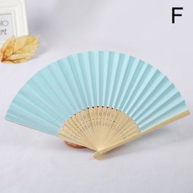 1pc Folding Fan Handheld Fans Chinese Paper Classical Hanfu Fan Solid Color Hand Fan Home Decoration Fan Chinese Fan Hand Folding Fans (Style: 6)