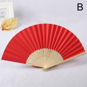 1pc Folding Fan Handheld Fans Chinese Paper Classical Hanfu Fan Solid Color Hand Fan Home Decoration Fan Chinese Fan Hand Folding Fans (Style: 2)