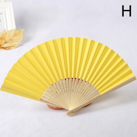 1pc Folding Fan Handheld Fans Chinese Paper Classical Hanfu Fan Solid Color Hand Fan Home Decoration Fan Chinese Fan Hand Folding Fans (Style: 8)