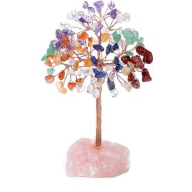 1pc Natural Crystal Tree Crystal Hair Ore Fluorite Base Rich Tree Chakra Amethyst Powder Crystal Ornaments (Color: Amber)