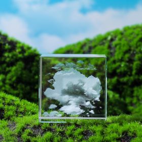 Moon; Cloud; 3D Cube Engraved Crystal Craft Ornaments; Desktop Bedroom Decorations; Creative Birthday Gifts (Items: Cloud Cover)