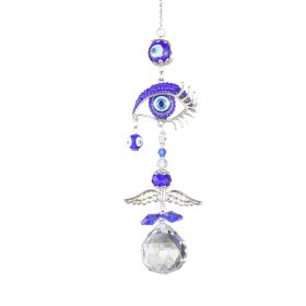 1pc Crystal Sun Catchers; Blue Butterfly Evil Eye Suncatcher Indoor Window With Prism Ball; Sunlight Rainbow Maker Good Luck Hanging Crystals Ornament (Style: Evil Eye)