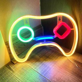 1pc, LED Gaming Neon Gaming Controller Shape LED Logo Light, Gaming Player Gift, Home Decor, Bedroom Decor, Room Decor, Indoor Decor, Wedding Decor (Color: Warm White, Model: Neon Sign)