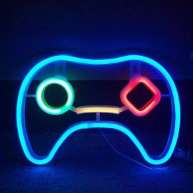 1pc, LED Gaming Neon Gaming Controller Shape LED Logo Light, Gaming Player Gift, Home Decor, Bedroom Decor, Room Decor, Indoor Decor, Wedding Decor (Color: Blue Tone, Model: Neon Sign)