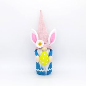 Easter Egg Bunny Gnome Plush Ornament Kids Room Decoration Home Decoration Doll (Color: Pink)