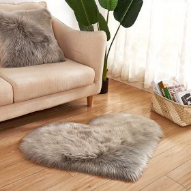 1pc Heart-Shaped Plush Rug - Soft and Fluffy Carpet for Living Room, Bedroom, and Sofa - Perfect Home and Room Decor (Color: Grey)