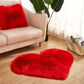 1pc Heart-Shaped Plush Rug - Soft and Fluffy Carpet for Living Room, Bedroom, and Sofa - Perfect Home and Room Decor (Color: Red)