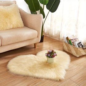 1pc Heart-Shaped Plush Rug - Soft and Fluffy Carpet for Living Room, Bedroom, and Sofa - Perfect Home and Room Decor (Color: Light Yellow)