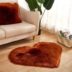 1pc Heart-Shaped Plush Rug - Soft and Fluffy Carpet for Living Room, Bedroom, and Sofa - Perfect Home and Room Decor (Color: Coffee)
