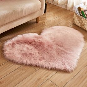1pc Heart-Shaped Plush Rug - Soft and Fluffy Carpet for Living Room, Bedroom, and Sofa - Perfect Home and Room Decor (Color: Pink)