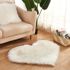 1pc Heart-Shaped Plush Rug - Soft and Fluffy Carpet for Living Room, Bedroom, and Sofa - Perfect Home and Room Decor (Color: White)