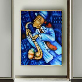 Hand Painted Oil Painting Abstract Wall Painting- musician Portrait Oil Painting On Canvas - Wall Art Picture -Acrylic Texture Home Decor (size: 50X70cm)