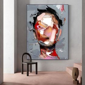 Hand Painted Oil Painting Abstract Portrait Wall Art Hand painted-Man Knife Oil Paintings On Canvas-Hand Made-For Home Decoration (size: 90x120cm)