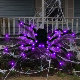 1pc, Halloween Light Up Spider, Spider Web Scary Giant Halloween Spider, Scene Decor, Festivals Decor, Room Decor, Home Decor, Corridors Decor, (Color: 29.53inch# Glowspider)