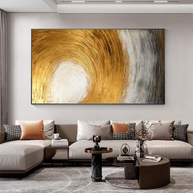 Hand Painted Oil Painting Abstract Gold Texture Oil Painting on Canvas Original Minimalist Art Golden Decor Custom Painting Living Room Home Decor (size: 100x150)