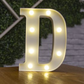 Alphabet Letter LED Lights Luminous Number Lamp Decor Battery Night Light for home Wedding Birthday Christmas party Decoration (type: D)