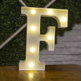 Alphabet Letter LED Lights Luminous Number Lamp Decor Battery Night Light for home Wedding Birthday Christmas party Decoration (type: F)
