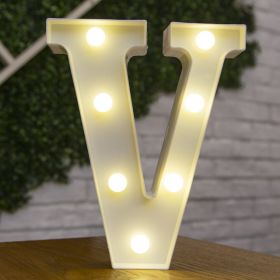 Alphabet Letter LED Lights Luminous Number Lamp Decor Battery Night Light for home Wedding Birthday Christmas party Decoration (type: V)