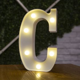Alphabet Letter LED Lights Luminous Number Lamp Decor Battery Night Light for home Wedding Birthday Christmas party Decoration (type: C)