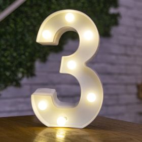 Alphabet Letter LED Lights Luminous Number Lamp Decor Battery Night Light for home Wedding Birthday Christmas party Decoration (type: 3)