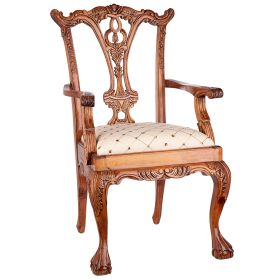 ENGLISH CHIPPENDALE ARM CHAIR               FRT-NR