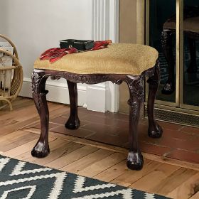 FRENCH BAROQUE UPHOLSTERED 4 LEG BENCH          NR