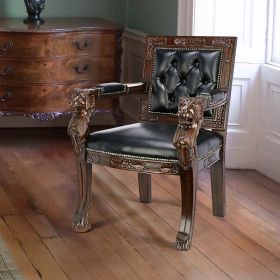 BEARDSLEY LEATHER LION CHAIR                FRT-NR