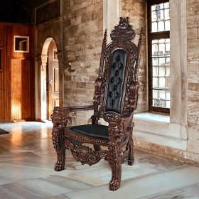 LORD RAFFLES THRONE W/ BLACK LEATHER        FRT-NR