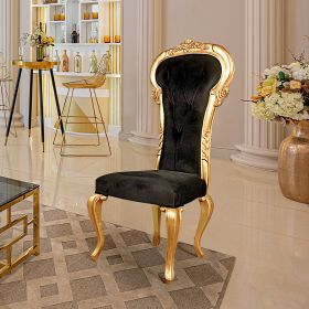 DELACROIX EBONY VELVET SIDE CHAIR           FRT-NR