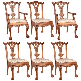 S/6 ENGLISH CHIPPENDALE CHAIRS              FRT-NR