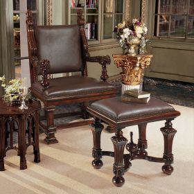 LORD CUMBERLANDS THRONE & FOOTSTOOL SET     FRT-NR