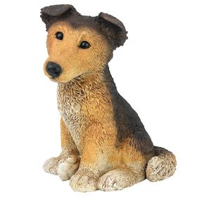 BROWN COLLIE PUPPY STATUE