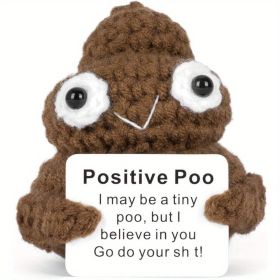 Poo Cute Crochet Potato Toy with Inspirational Quote Card
