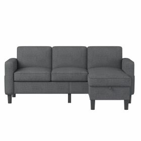 Best Choice Products Upholstered Sectional Sofa for Home, Apartment, Dorm, Bonus Room, Compact Spaces w/Chaise Lounge, 3-Seat, L-Shape Design