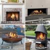 9 Pcs Fake Gas Fireplace Logs ; Ceramic Wood Fire Pit Logs Sets for Indoor or Outdoor Fire Pit Fireplace
