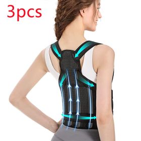 Back Posture Correction Belt Invisible Anti-Humpback Orthotics Band (Option: Black 3pcs-L)