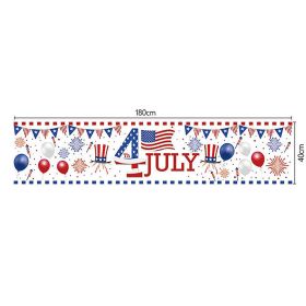 1pc 180*40cm Happy 4th of July Banner Outdoor Independence Day Flag National Day Yard Sign Decorations American Party Supplies (Color: ID05 1pc)