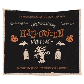 Halloween Night Tapestry Wall Hanging Haunted Woods and Pumpkins for Bedroom (Color: Q1, size: 95X73 cm)
