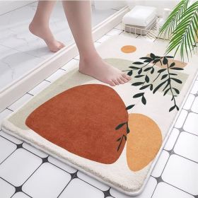 Absorbent Bathroom Bath Mat Quick Drying Coral Fleece Bathroom Rug Non-slip Entrance Doormat Floor Mats Carpet Pad Home Decor (Color: coral fleece A)